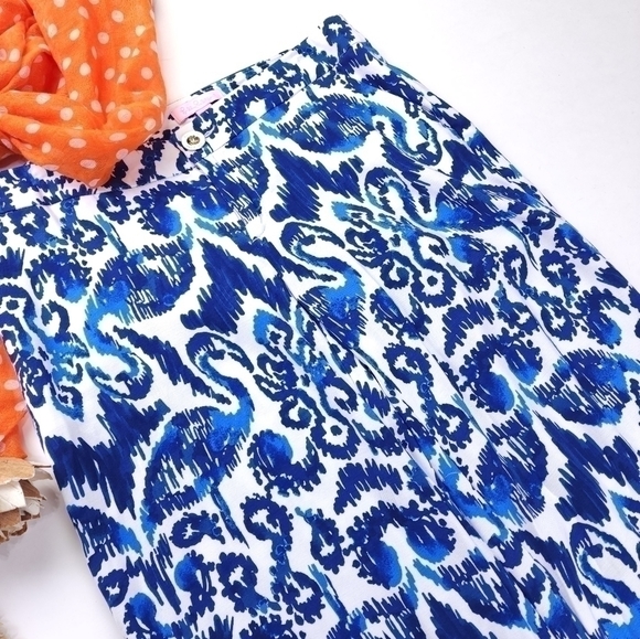Lilly Pulitzer Blue White Black Pants Sz 0 - Picture 4 of 8